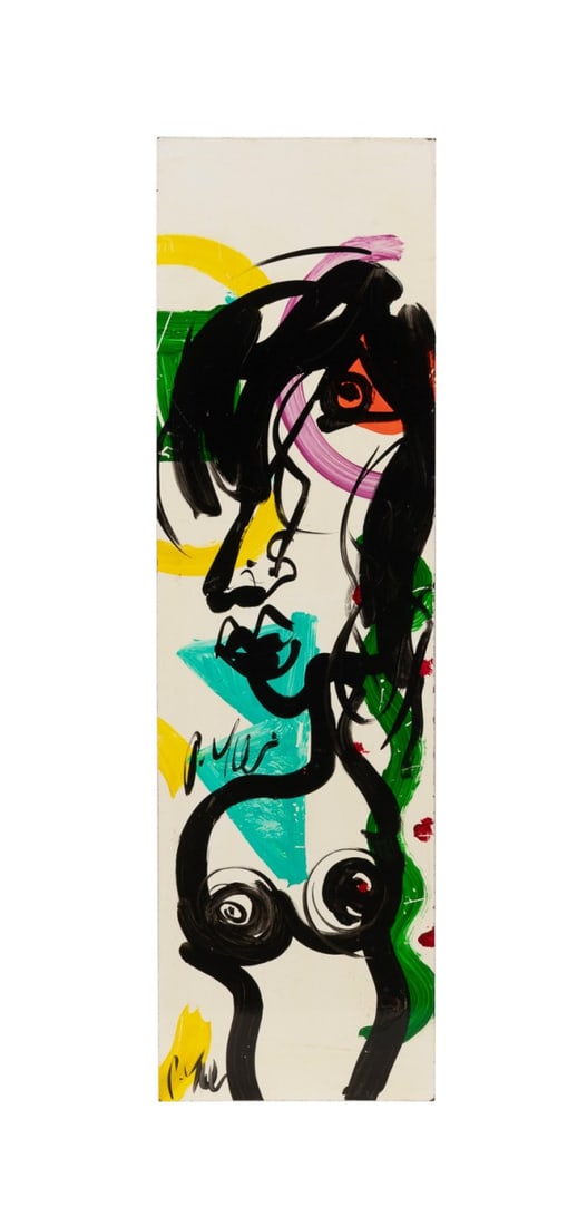 PETER KEIL, NUDE FEMALE FIGURE, ACRYLIC ON BOARD: Peter Keil (German, born 1942). Untitled - Nude Female Figure, 20th-21st century, acrylic on board, signed LL and CL. Unframed. Provenance: Private Collection, Lilburn, GA. Approximate dimensions: boa