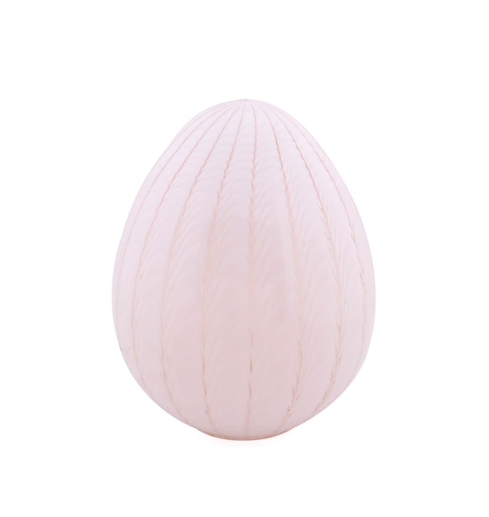 MURANO PINK & WHITE BLOWN GLASS EGG TABLE LAMP (1 of 7)