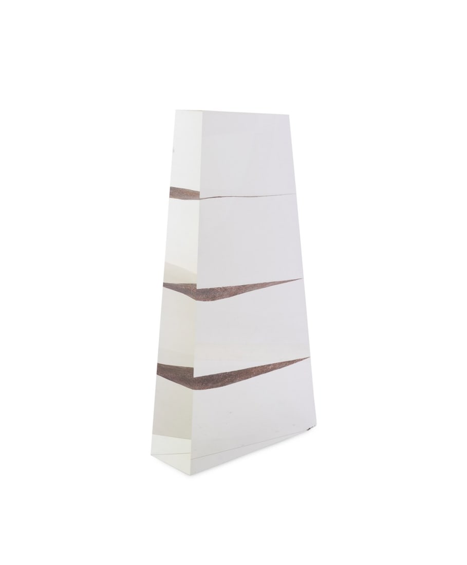 ANDREJ JAKAB, 'THE WING' ART GLASS SCULPTURE, 2006: Andrej Jakab (Slovakian, born 1950). "The Wing" - 2006, champagne optical glass with red/brown/black inner structure, signed and dated to lower edge. Provenance: Private Collection of an Esteemed Gent