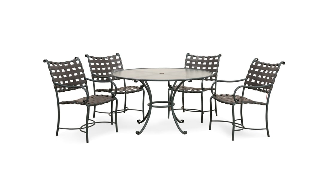 5PC BROWN JORDAN "FLORENTINE" TABLE & CHAIRS (1 of 10)
