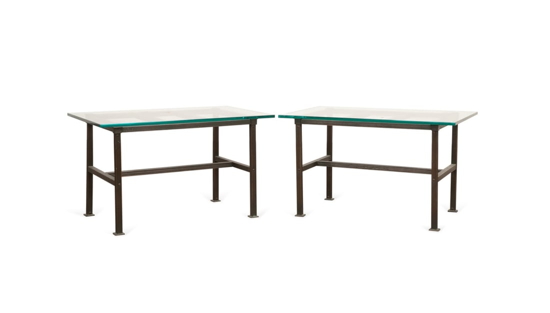 PR GLASS TOP INDUSTRIAL INDOOR/OUTDOOR SIDE TABLES (1 of 6)