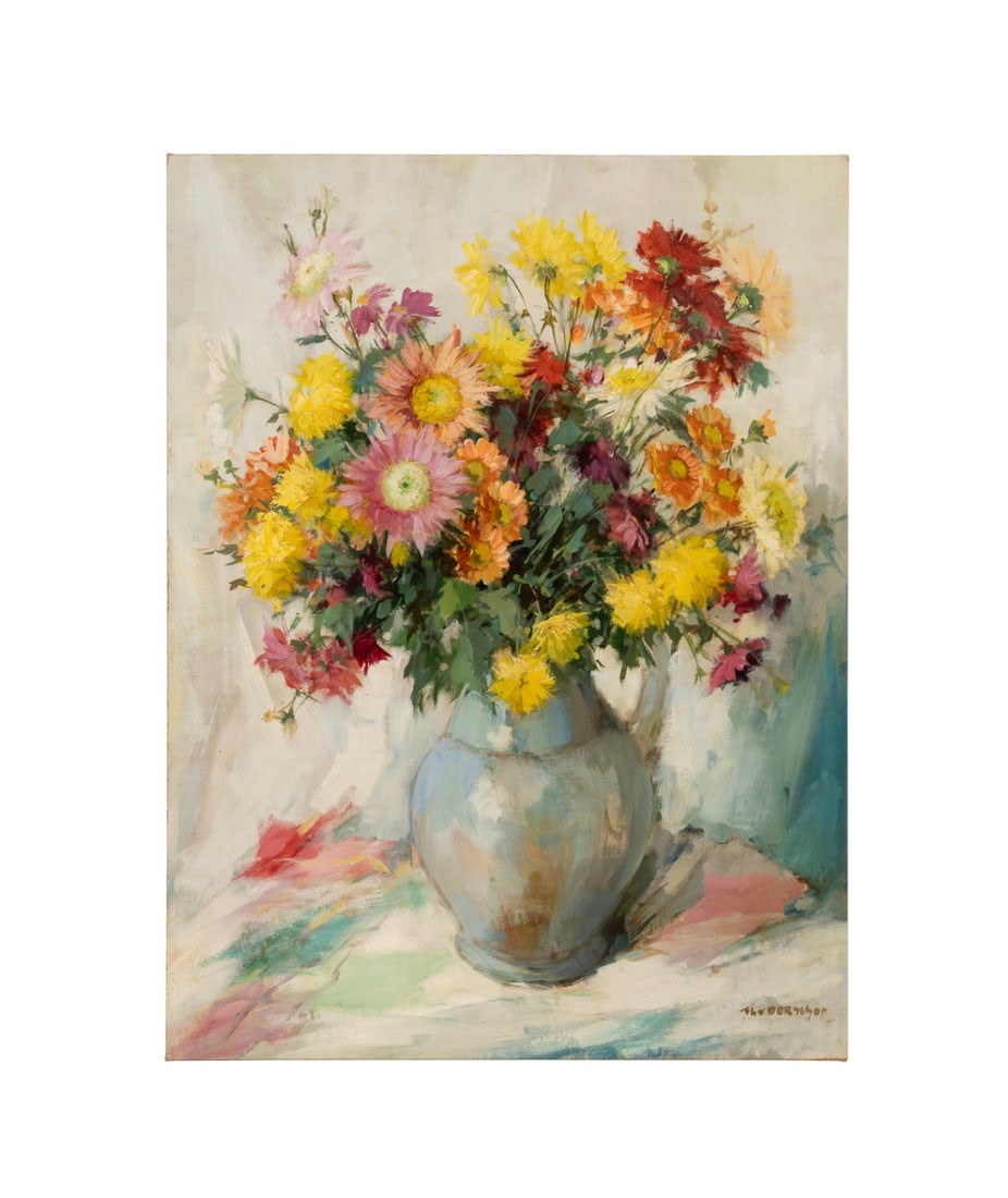 T. OORSCHOT, STILL LIFE WITH FLOWERS, 20TH C., O/C (1 of 5)