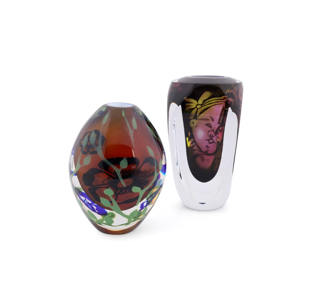 ORREFORS, TWO UNIQUE VASES: LAGERBIELKE & RYTKONEN (1 of 9)