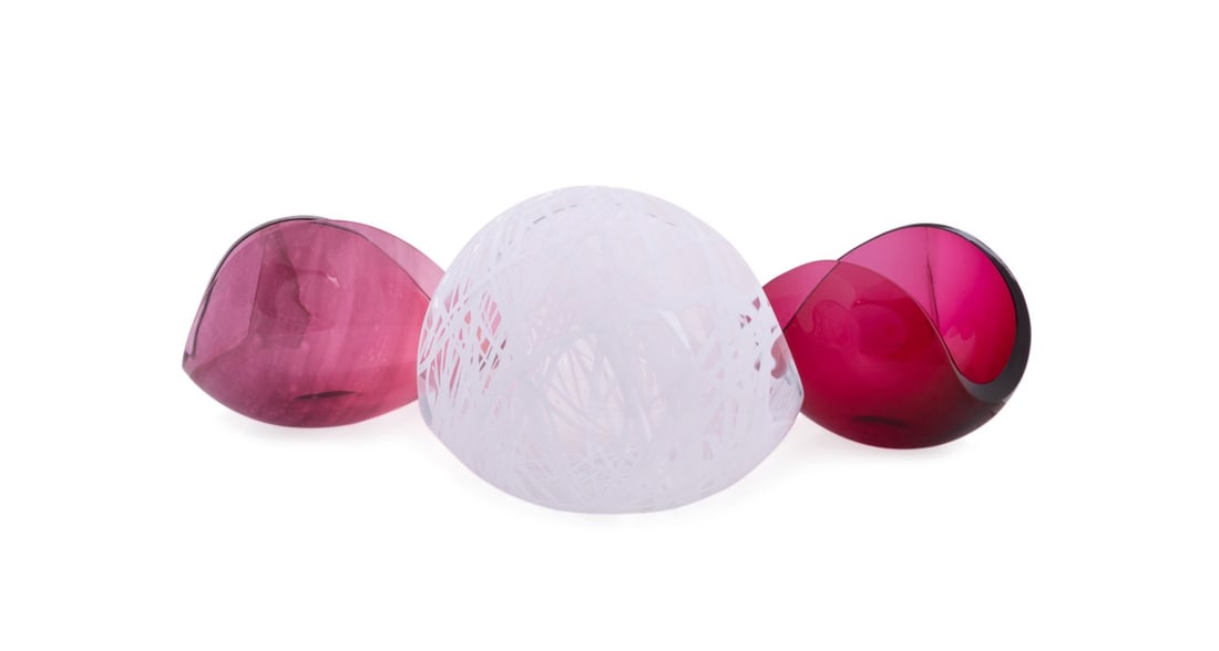 LENA BERGSTROM FOR ORREFORS, THREE GLASS VESSELS (1 of 18)