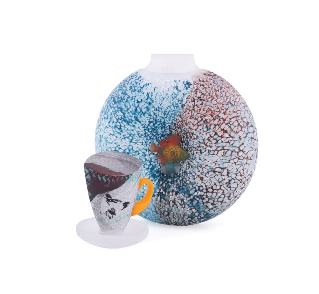 KJELL ENGMAN FOR KOSTA BODA, 'REEF' VASE & 'CUP' (1 of 8)