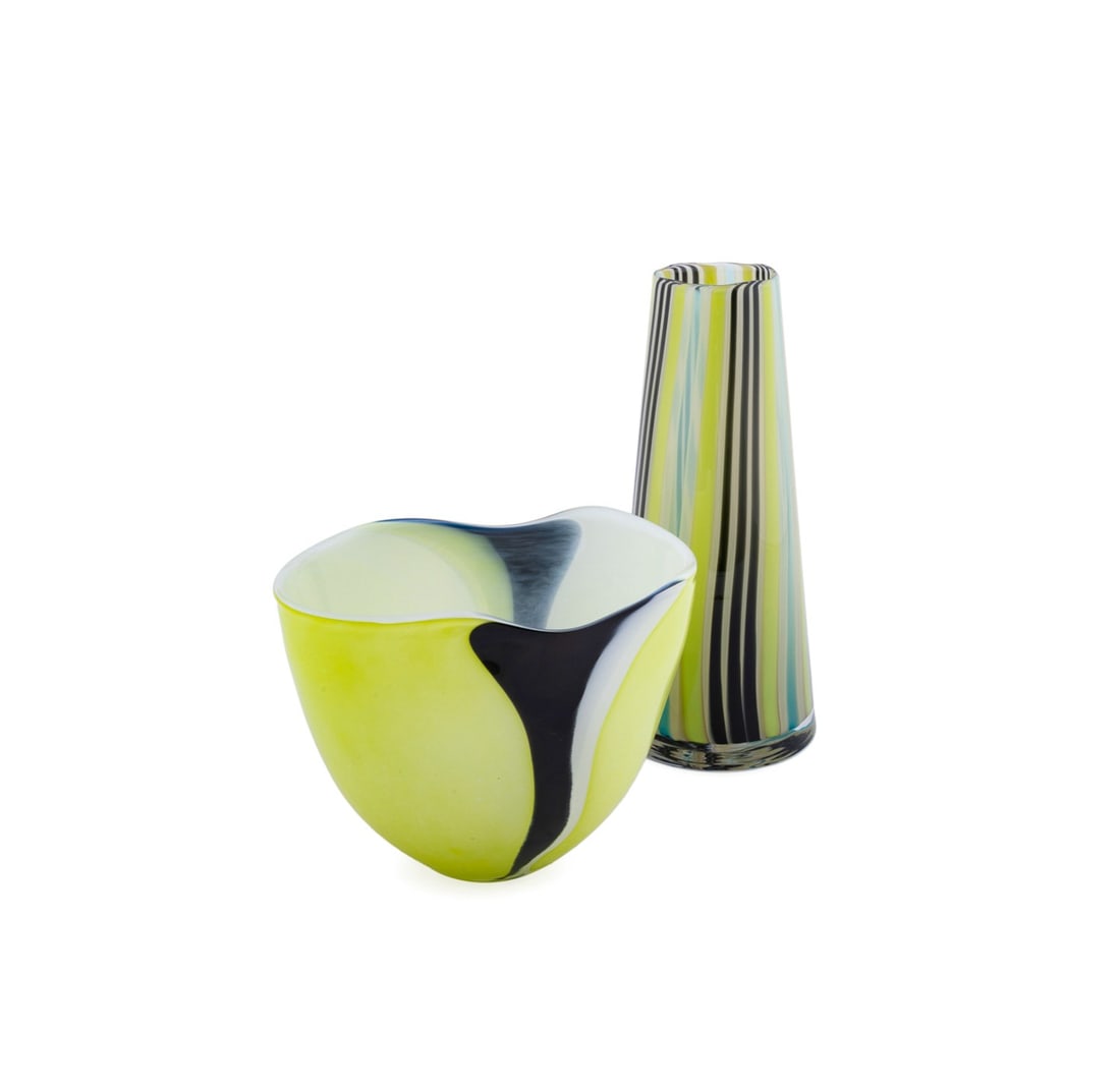 KOSTA BODA, TWO ARTIST SIGNED GLASS VESSELS (1 of 10)