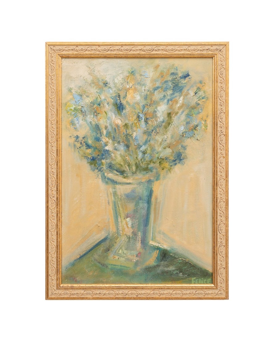 FELICE SHARP, FLORAL STILL LIFE, OIL ON PAPER (1 of 5)