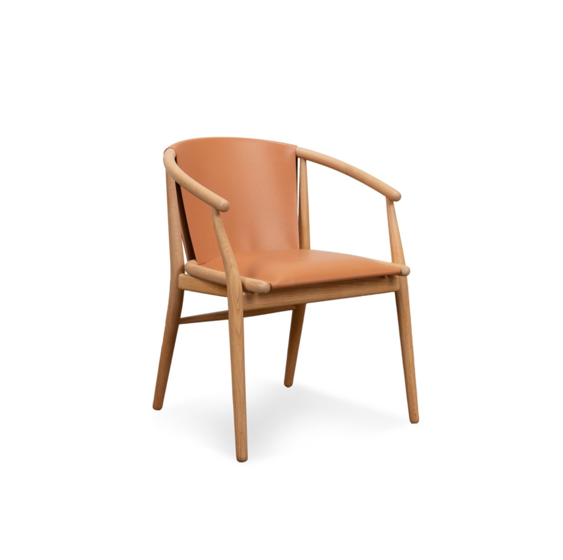 ANTONIO CITTERIO + B&B ITALIA 'JENS' ARMCHAIR: Antonio Citterio (Italian, born 1950) for B&B Italia (Italian, founded 1966). "Jens" tan leather armchair with a solid wood frame, manufacturer's mark to back of seat rail. Approximate dimensions: h. 