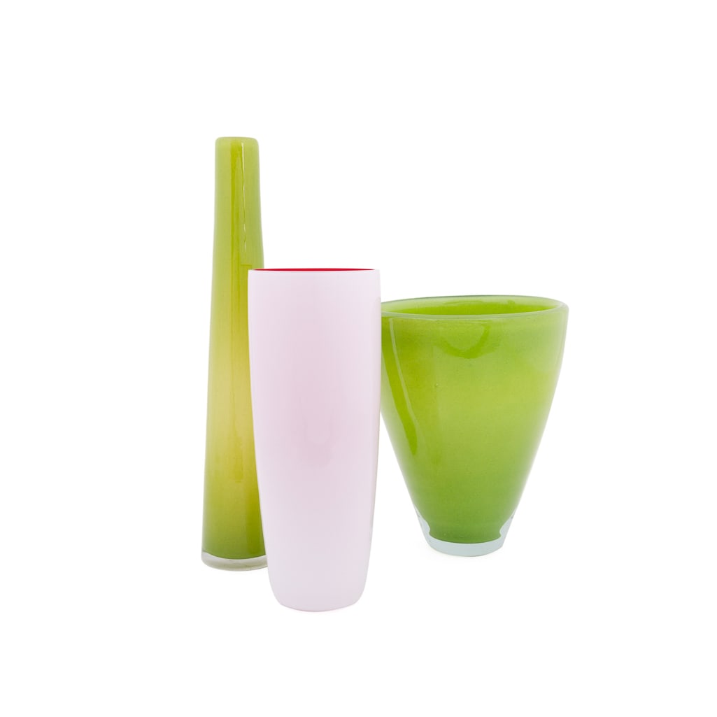 HENRY DEAN AND GUCCI, THREE DESIGNER GLASS VASES (1 of 11)
