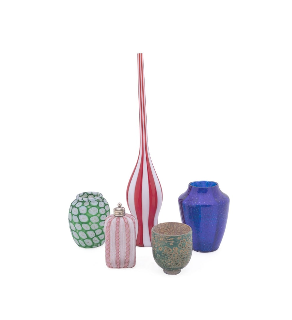FIVE MURANO & MURANO STYLE BLOW GLASS VESSLES (1 of 7)