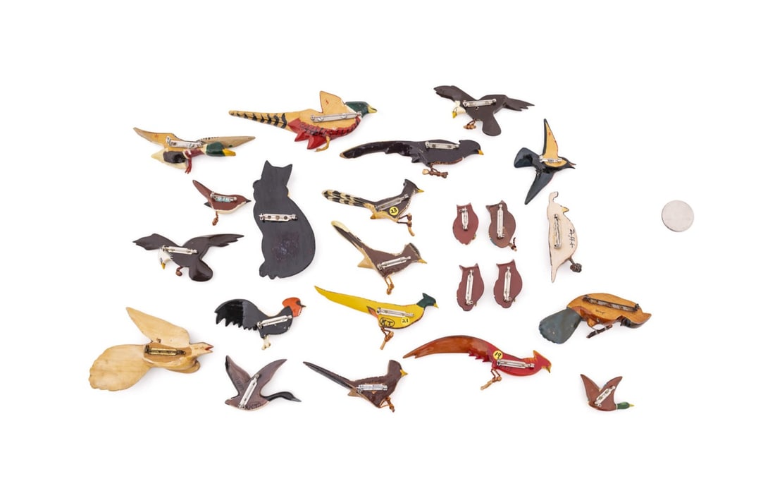 23 ASSORTED TAKAHASHI & TAKAHASHI STYLE BIRD PINS (1 of 13)