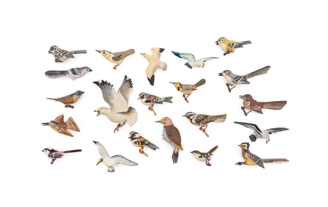 21 ASSORTED TAKAHASHI & TAKAHASHI STYLE BIRD PINS (1 of 12)