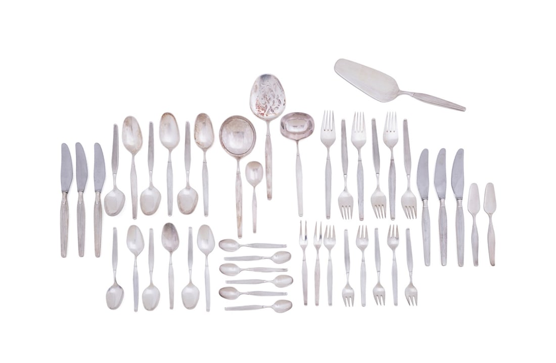 FRIGAST, 'SAVOY' STERLING SILVER FLATWARE FOR 6 (1 of 13)