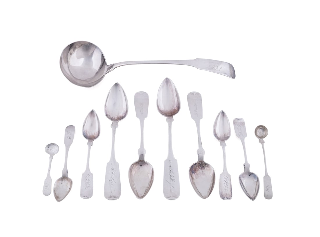 Asst. Coin Silver & Plated Flatware, 11 Pieces (1 of 11)
