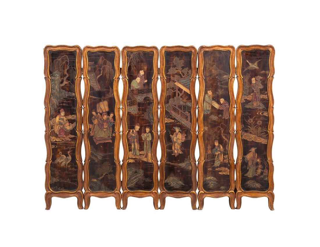 Multi-Panel Lacquered Table Screen, 20th - 2