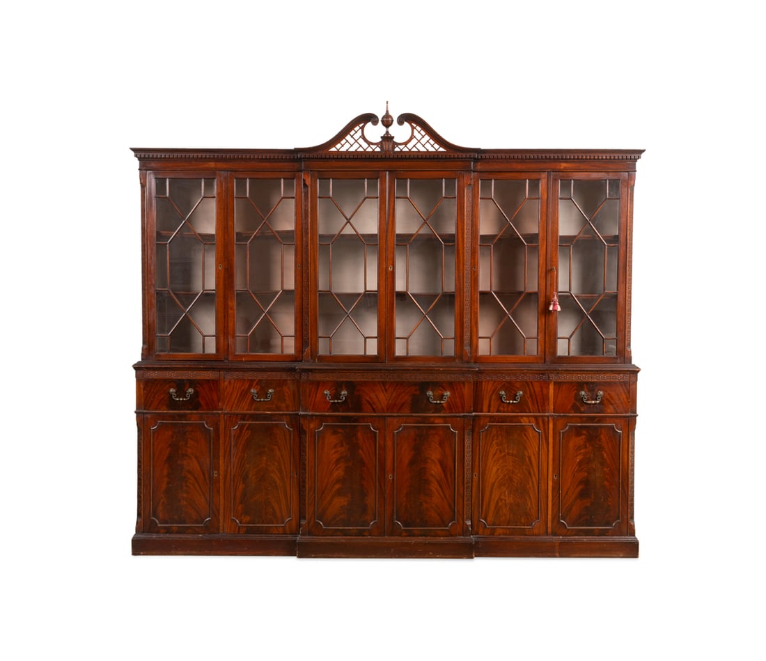 Chinese Chippendale Breakfront Secretary (1 of 7)