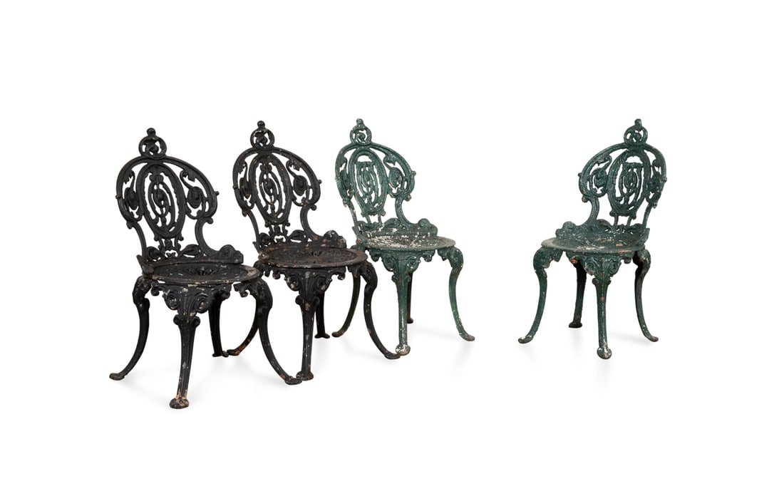Atlanta Stove Works, 4 Painted Iron Patio Chairs (1 of 4)