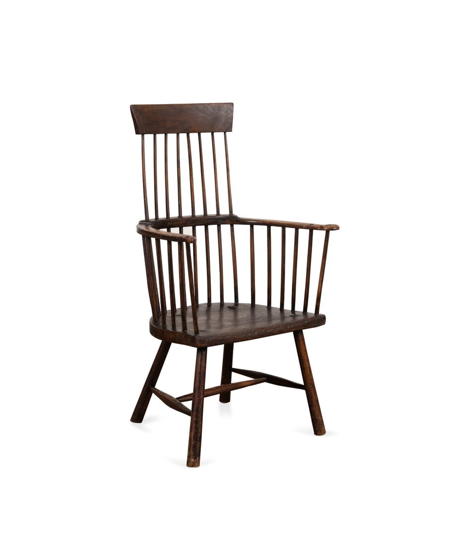 Carved Yew Comb Back Windsor Chair, 19th (1 of 6)