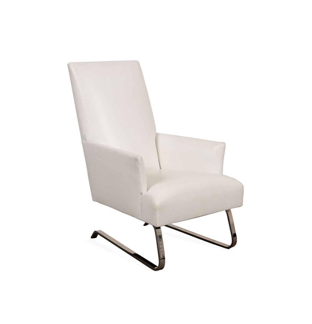 Donghia "Odeon" White Leather Lounge Chair (1 of 9)