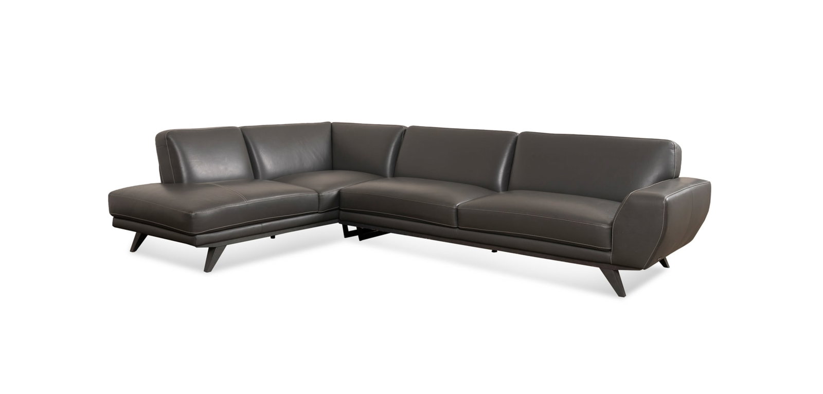 Roche Bobois 'Script' L-Form Gray Leather Sofa (1 of 8)