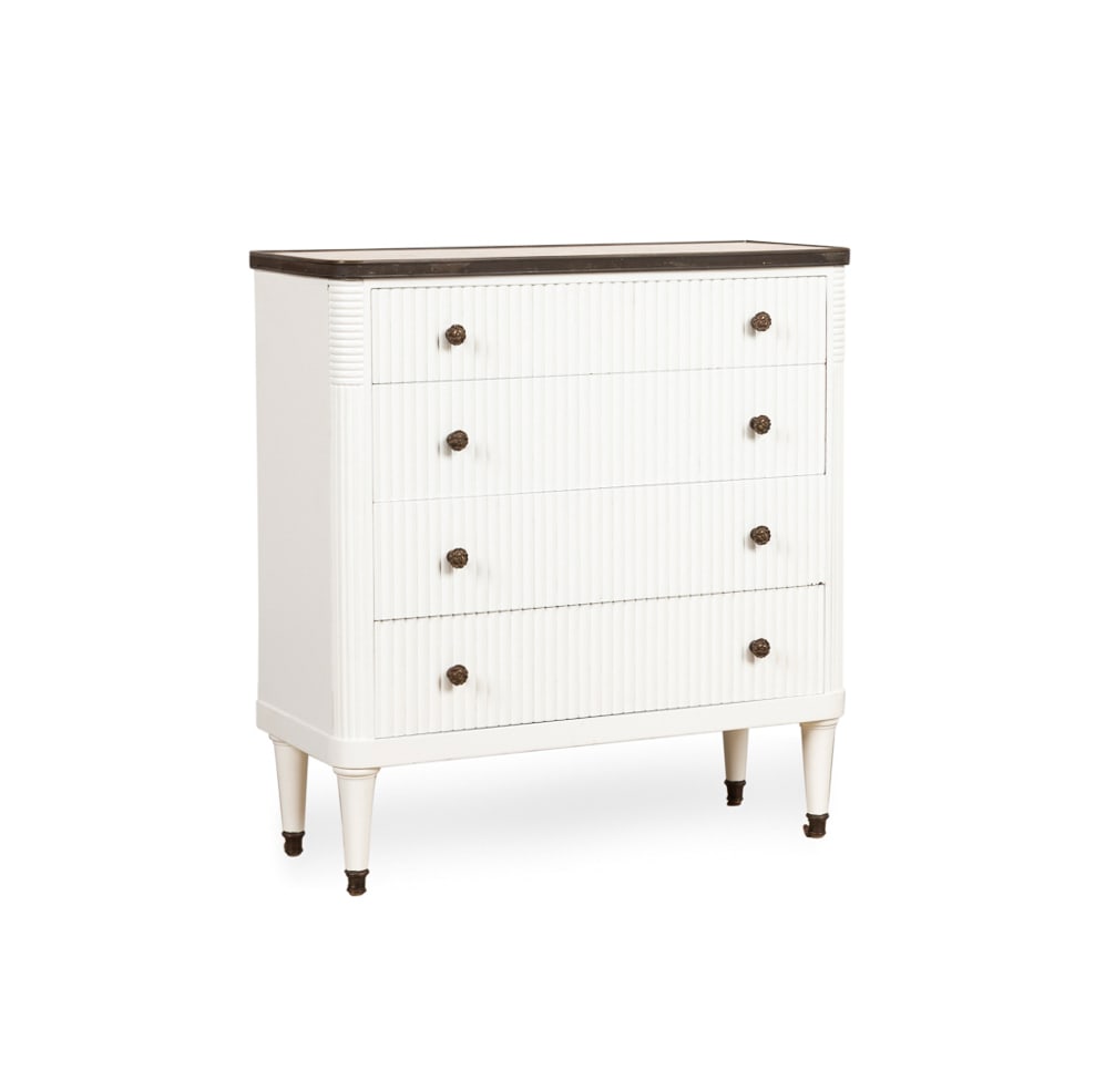 Marble Top White Chest, Mid-20th C., Italian (1 of 6)
