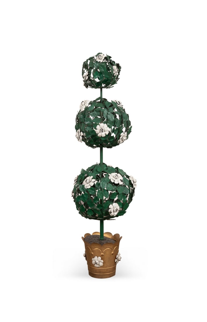 Italian Floor Standing Tole Peinte 3-Ball Topiary (1 of 6)