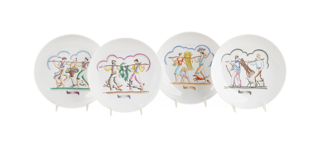 Gio Ponti for Ginori, Four Seasons Plates, C.1985 (1 of 15)