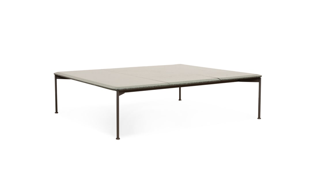 B&B Italia "Borea" Sage & Black Coffee Table: B&B Italia "Borea" Sage & Black Coffee Table Piero Lissoni (Italian, born 1956) for B&B Italia (Italian, founded 1966), designed 2021. "Borea" sage enameled lava stone indoor/outdoor coffee table, TBE