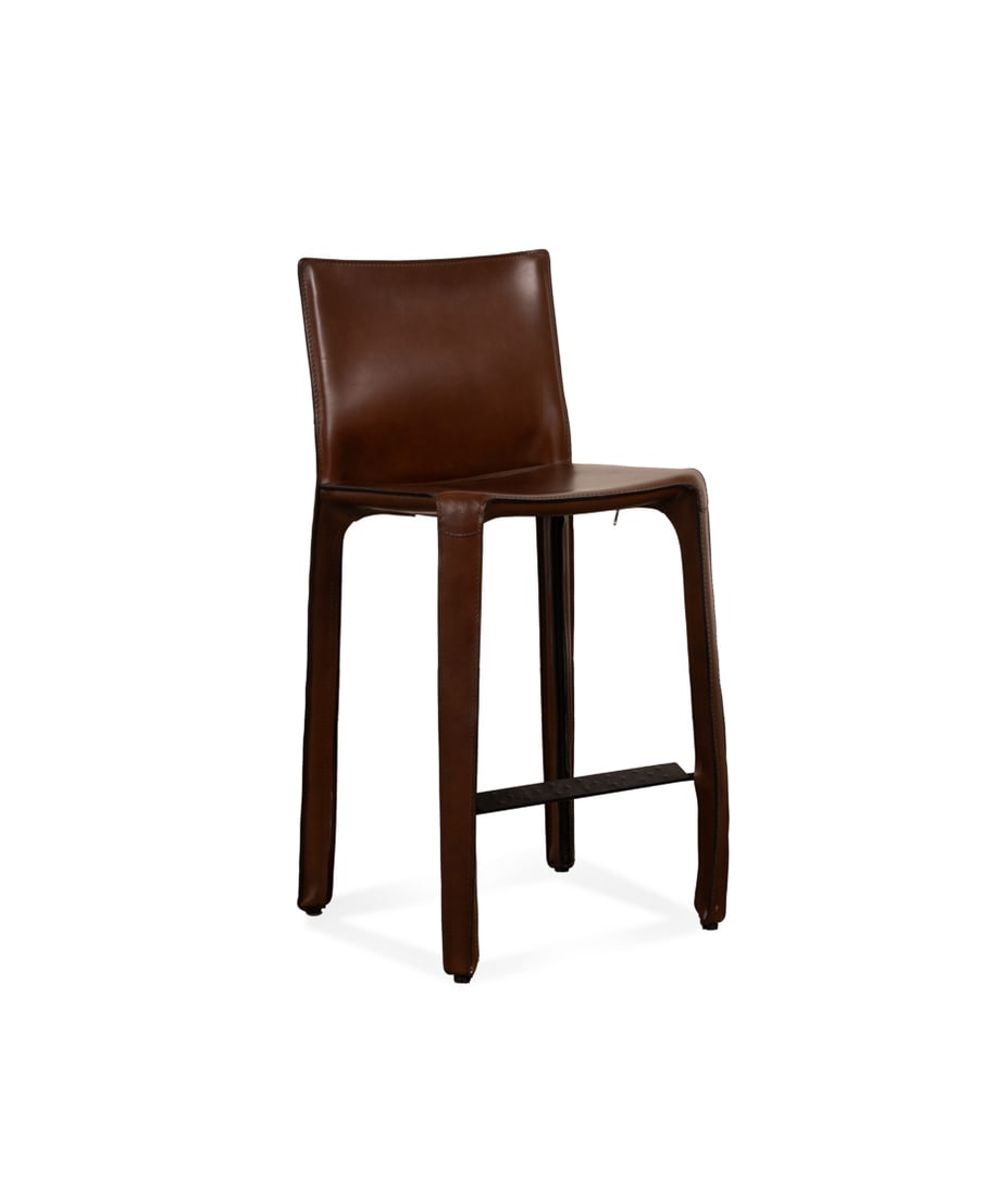 Cassina "Cab" Brown Leather Bar Stool (1 of 8)