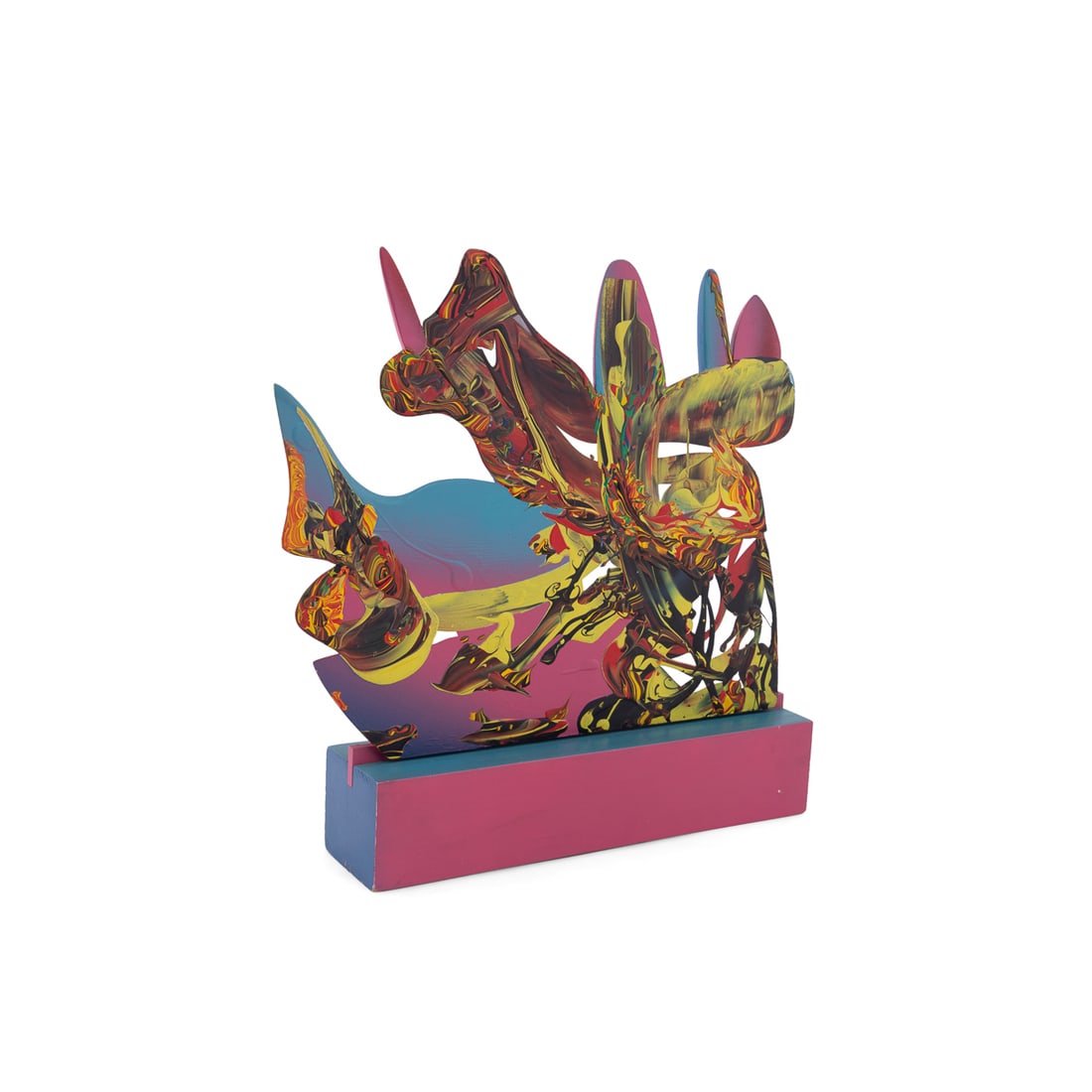 Franco Campagna, Polychrome Wood Sculpture, 1979: Franco Campagna Italian-German, 1954-2017 Untitled (Polychrome Wood Sculpture) - 1979 Spray paint and acrylic on wood Apparently unsigned. 17 x 17 1/4 x 3 1/2 in. (43.2 x 43.8 x 8.9 cm.) Provenance: