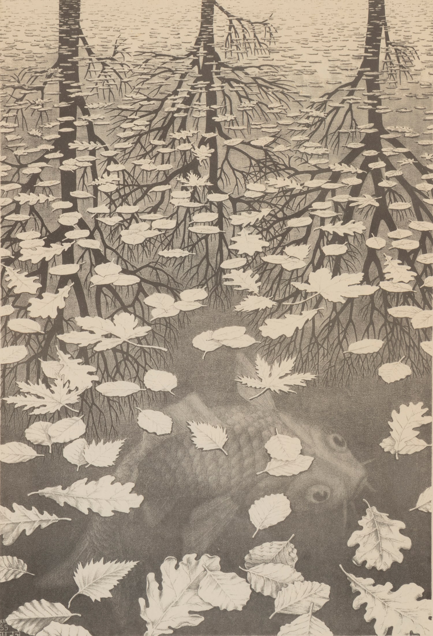 M.C. Escher, "Three Worlds", Offset Litho - 6