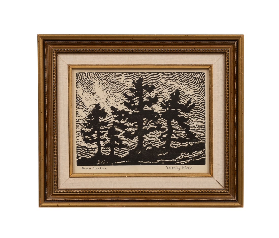 Birger Sandzen, "Evening Glow", 20th C., Woodcut (1 of 6)