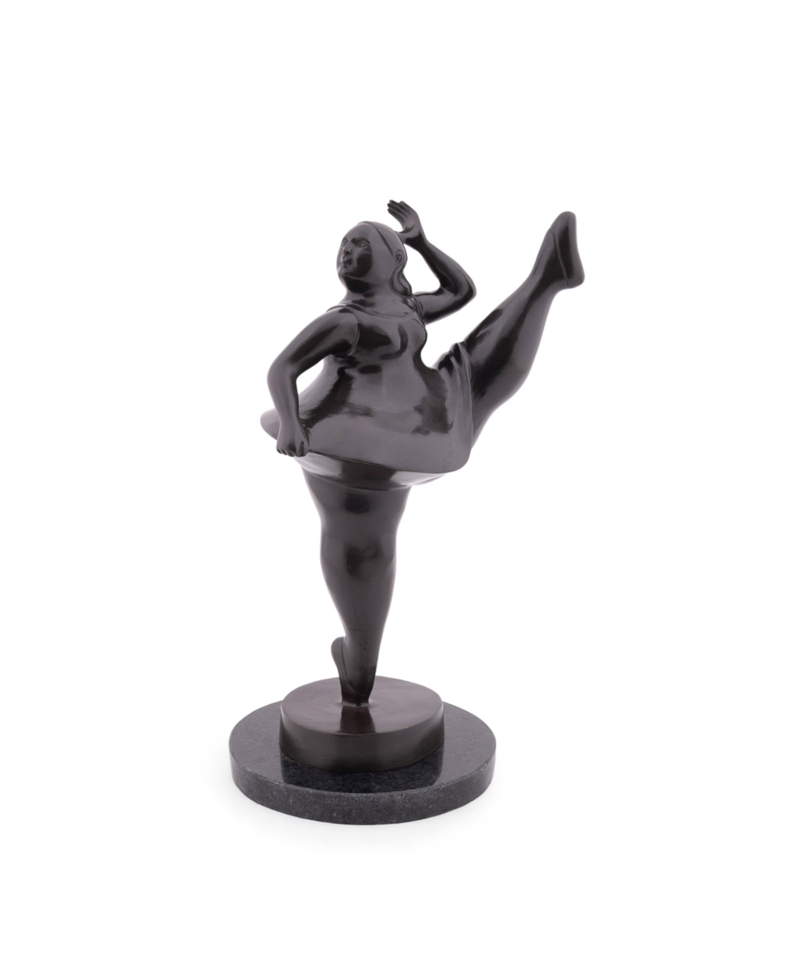 F. Botero (after), "Dancer", Bronze: Fernando Botero (after) Colombian, 1932-2023 "Dancer" or "Ballerina" Patinated bronze Signed "F. Botero", dated "2002", and numbered "XVIII/L" (17 of 50) with "Fonderia / M / Italy" foundry mark in mo