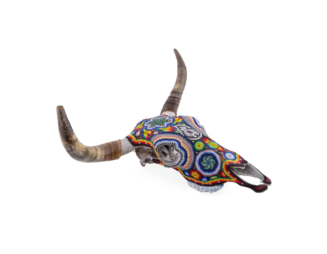 Rick (CHROMA) Wolfryd, Huichol Beaded Steer Skull (1 of 9)