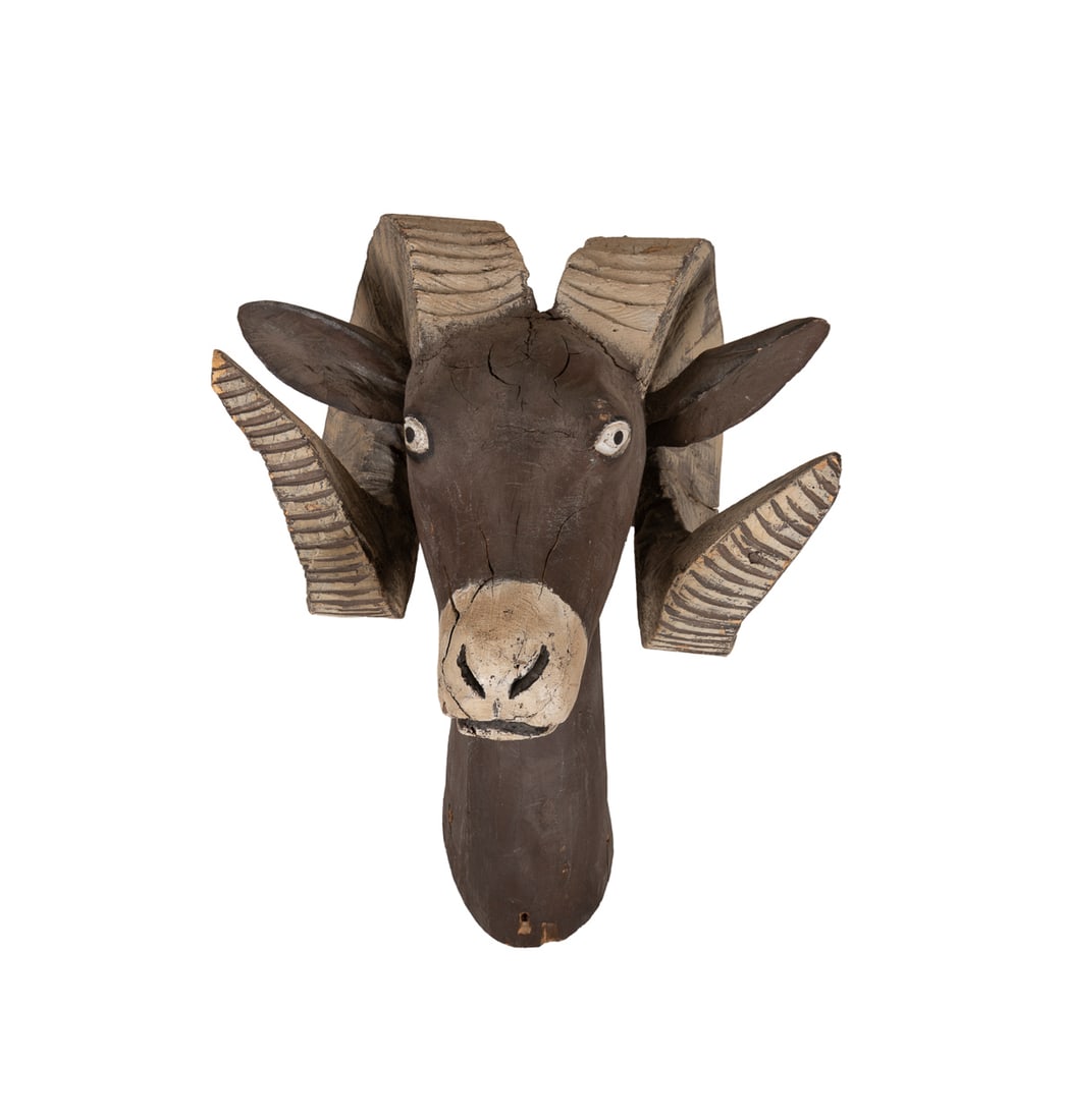 Folk Art Polychrome Bighorn Sheep, 20th C. (1 of 5)