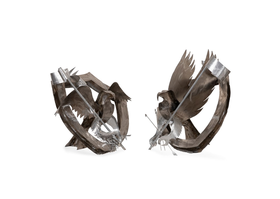 Robert Clements, Pair of Eagle Steel Sculptures (1 of 6)
