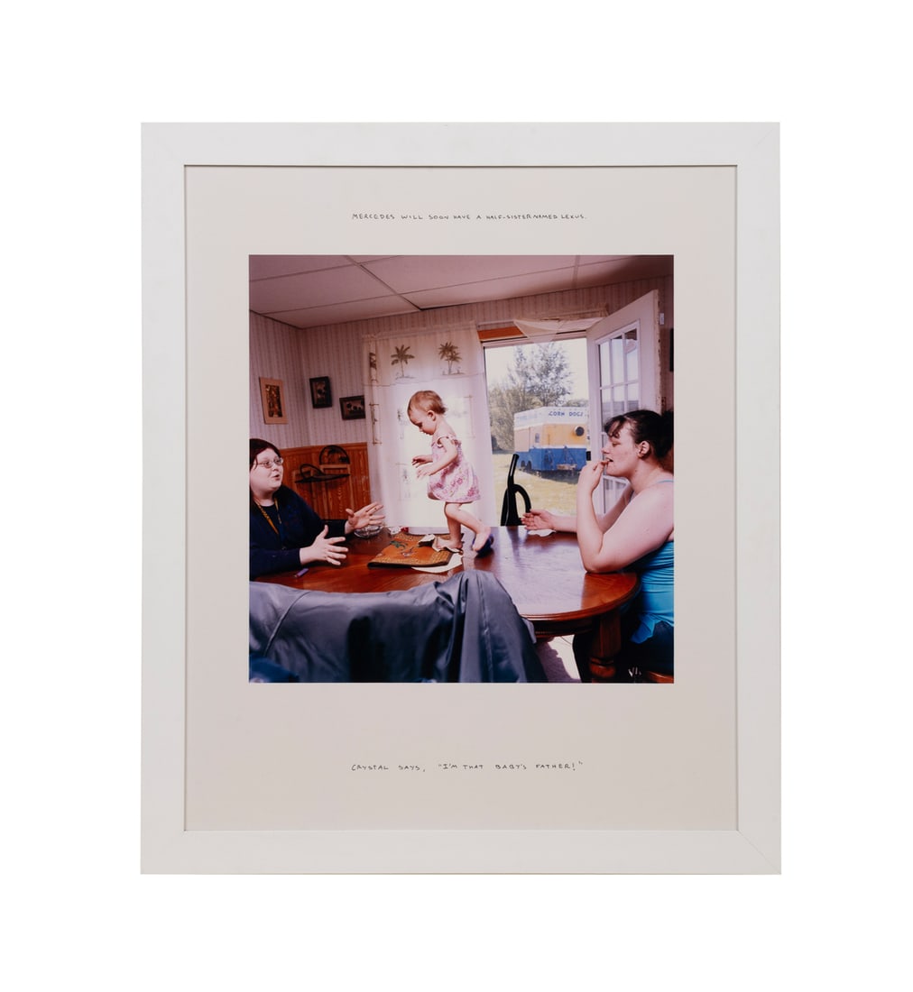 Chris Verene, "Mercedes...", 2005, Photo Print: Chris Verene American, born 1969 "Mercedes Will Soon Have a New Half-Sister Named Lexus. Crystal Says 'I'm That Baby's Father.'" - 2005 Chromogenic print Apparently unsigned, from the "Galesburg"