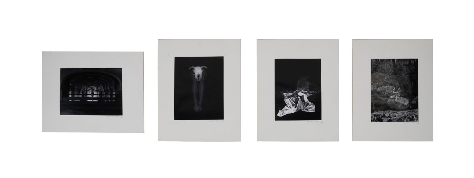Mark Roberts, Four B&W Photographs, Inkjet: Mark Roberts American, 20th/21st century Four Black and White Photographs Archival inkjet prints Artist impression to LL, signed and numbered 31/100n to mat LR, signed and numbered to photo verso LR.