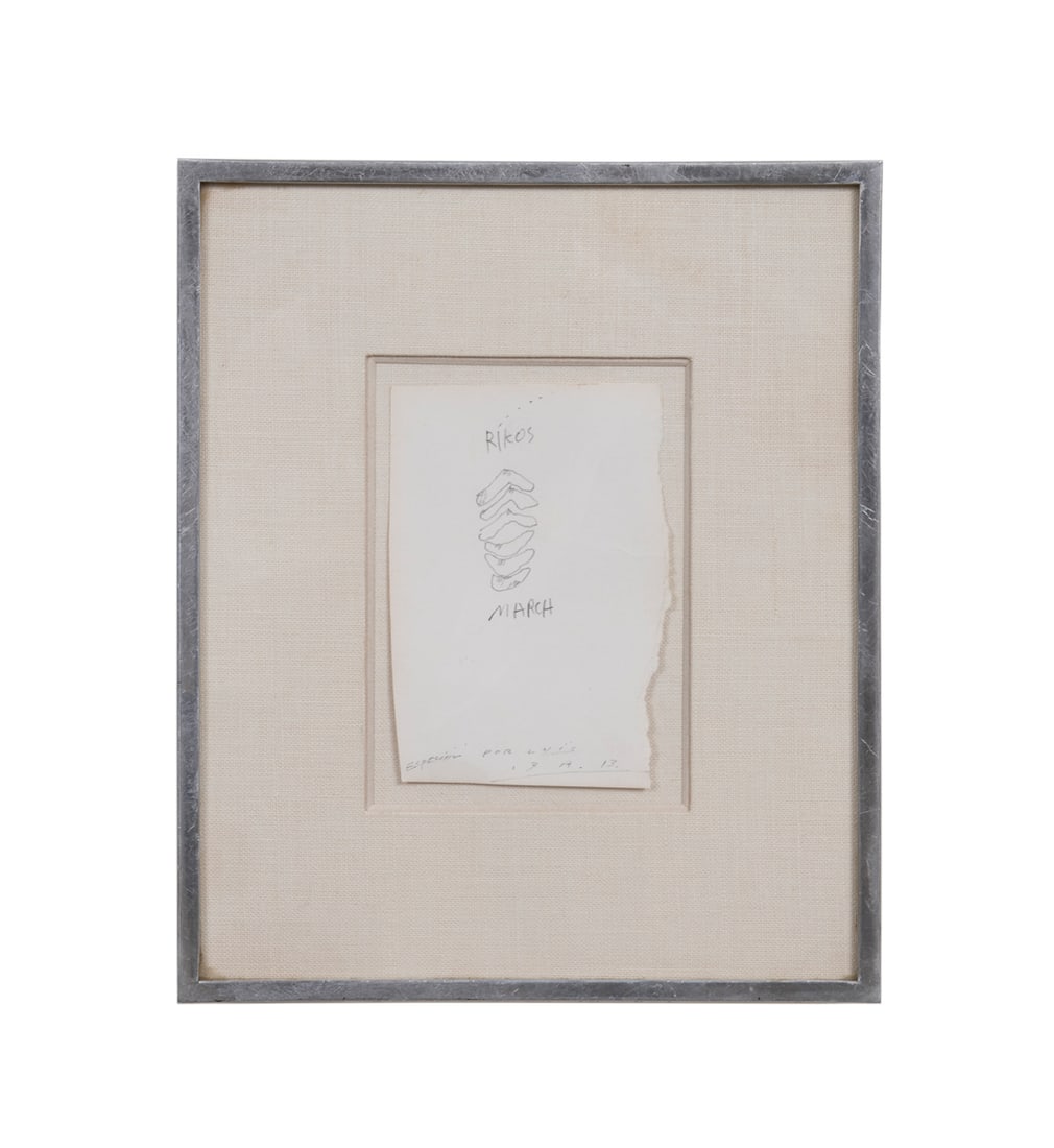 Riko Mizuno, Untitled Pencil Sketch, 20th C.: Riko Mizuno Japanese/American, born 1932 Untitled Sketch (March) - 20th century Pencil on paper Accompanied with envelope from Mizuno Gallery (North La Cienega location operational from 1969-1976)
