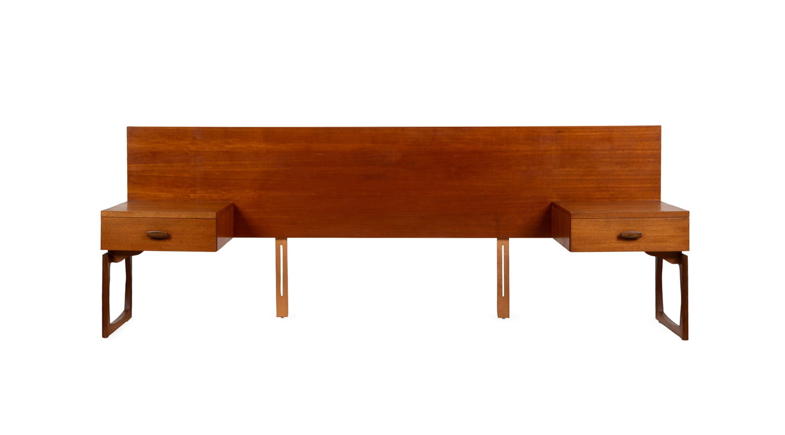 R. Bennett for G-Plan "Quadrille" Queen Teak Headboard: R. Bennett for G-Plan "Quadrille" Queen Headboard Roger Bennett (British) for G-Plan (British, founded 1953), designed 1965. "Quadrille" teak queen headboard, having a rectangular back and two partial