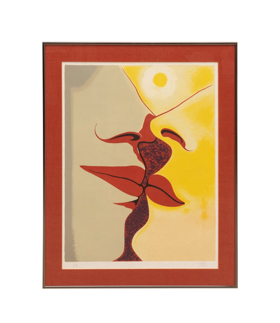 Man Ray, "Image a Deux Faces", 1971, Litho: Man Ray American/French, 1890-1976 "Image a Deux Faces" - 1971 Lithograph in colors on Japon paper Aside from the editions of 120 and 25, editioned "EA" ("Epreuve d'Artiste" or "Artist Proof") in