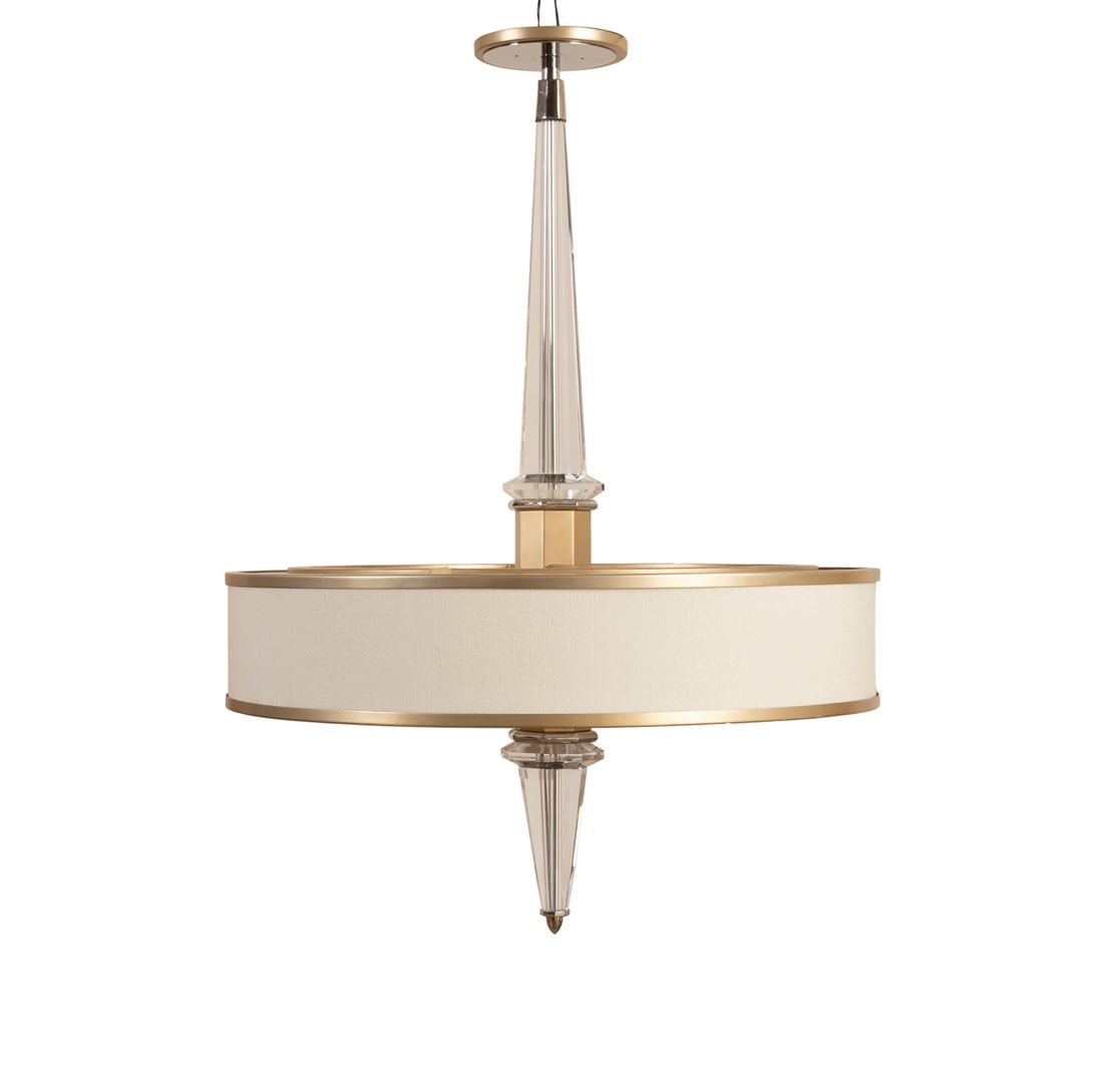 Corbett "Harlow" Collection Pendant Chandelier: Corbett "Harlow" Collection Pendant Chandelier Corbett Lighting (American, founded 1960), contemporary. "Harlow" Collection pendant chandelier, having faceted glass and silver leaf accents, marked to 