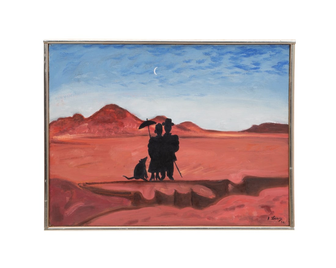 Benjamin Levy, "The Canyon", 1992, O/C: Benjamin Levy American/Israeli, 1940-2010 "The Canyon" - 1992 Oil on canvas Signed and dated "B. Levy 92". Framed. Canvas: 14 x 18 in. (35.6 x 45.7 cm.), Frame: 14 5/8 x 18 5/8 x 1 1/2 in. (37.1 x 47.