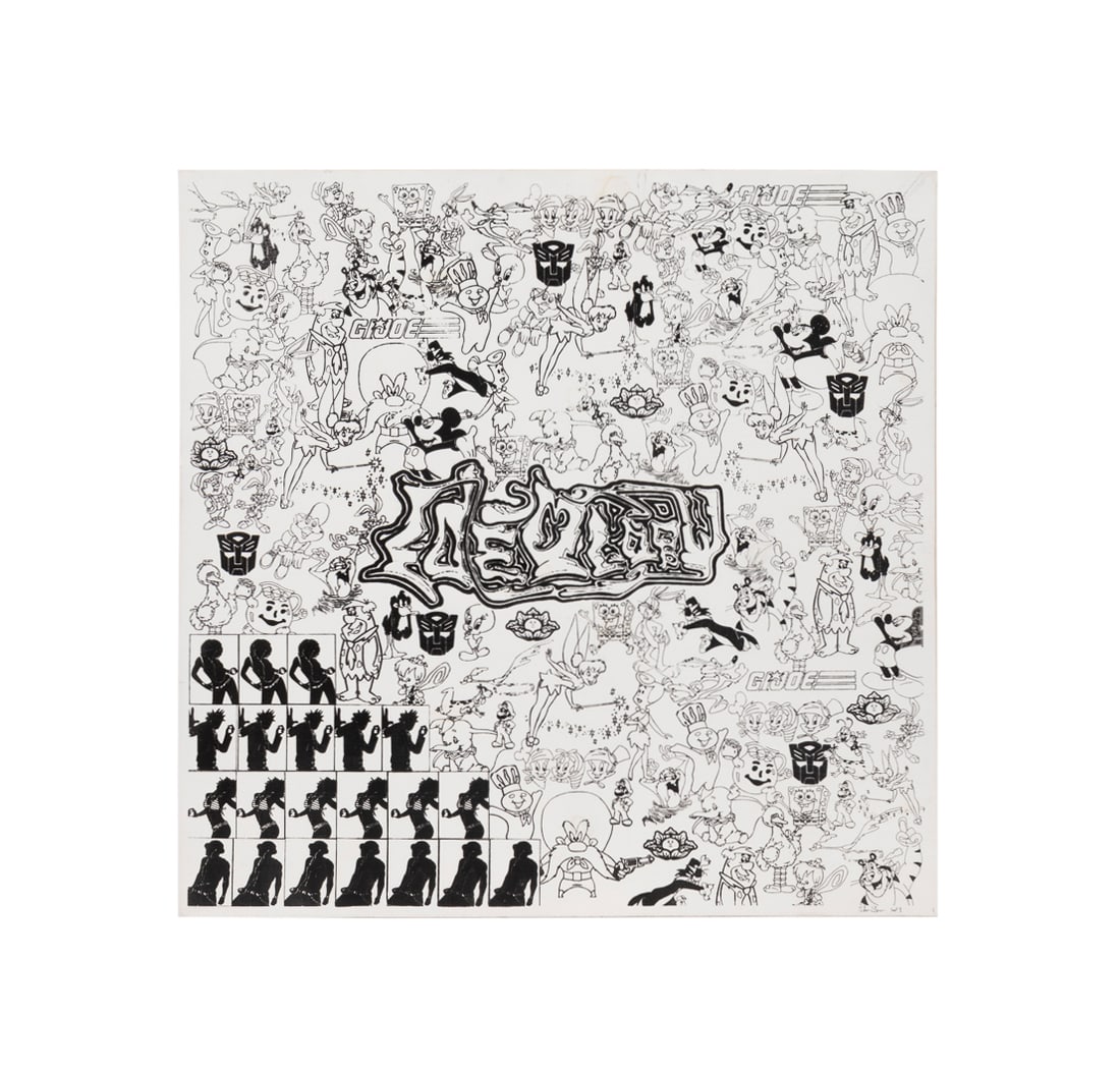 Oliver Lewis, "Ideology", 21st C., Screenprint: Oliver Lewis American, 21st century "Ideology" - 21st century Screenprint on panel Signed and numbered 1 of 3 to LL. Unframed as intended. 31 x 31 x 7/8 in. (78.7 x 78.7 x 2.2 cm.)
