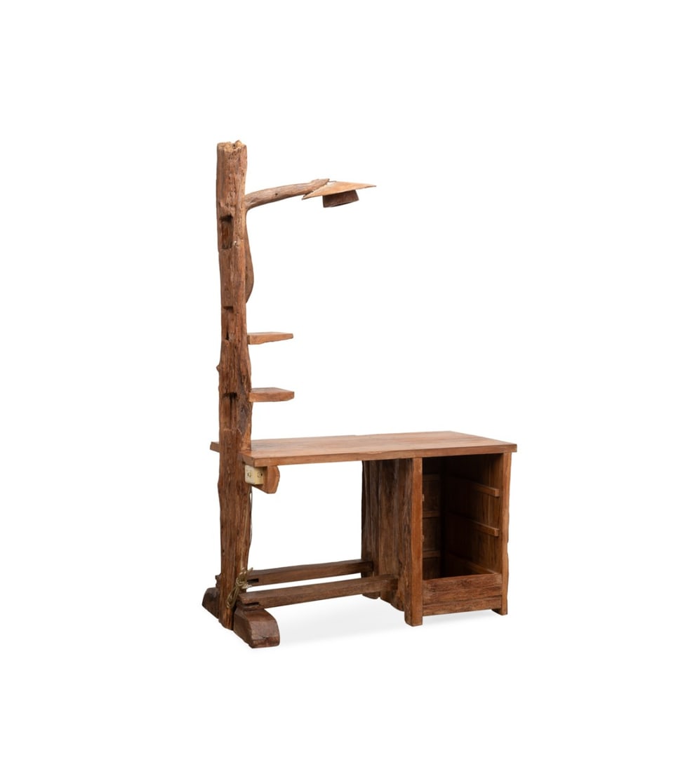 Modern Rustic Fence Post Desk w/ Lamp (1 of 6)