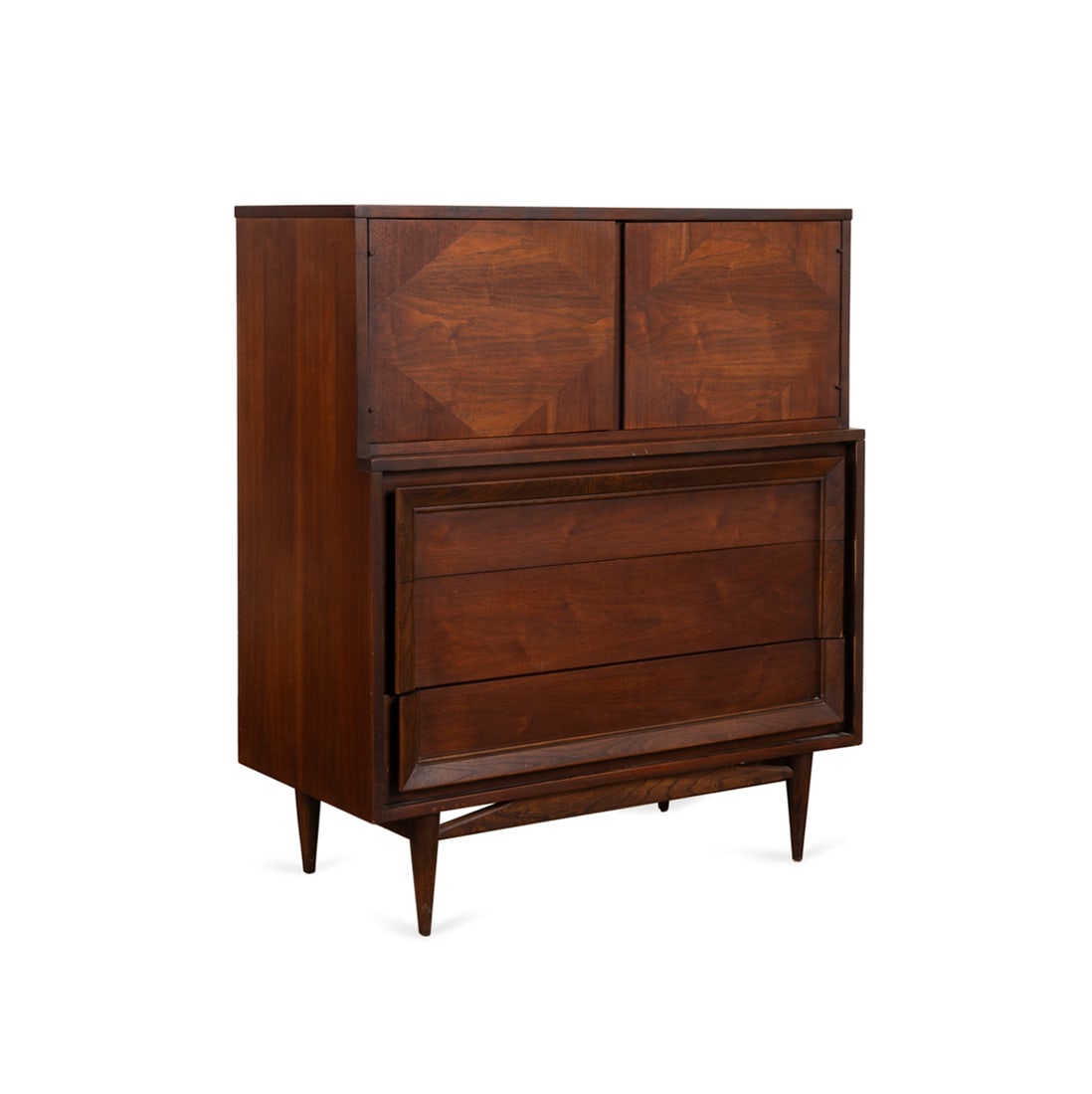 Basic-Witz Mid Century Modern Tall Walnut Dresser (1 of 9)