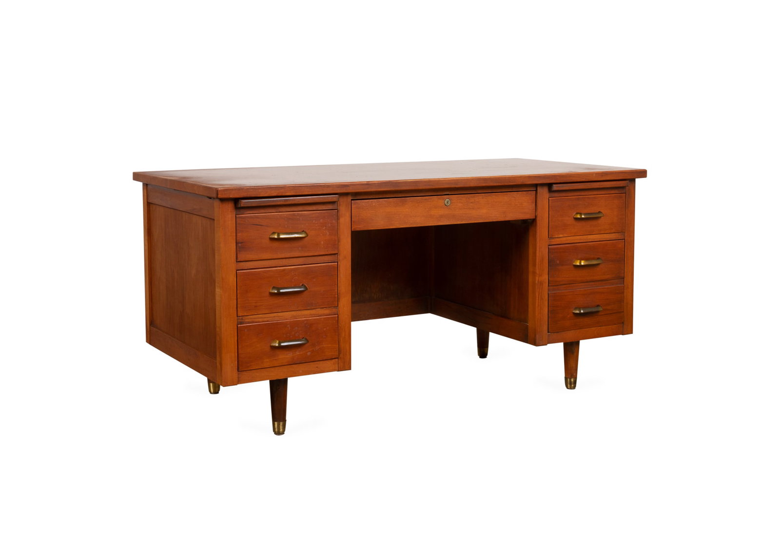 Indian Desk Co. 1960s Walnut Executive Desk (1 of 7)