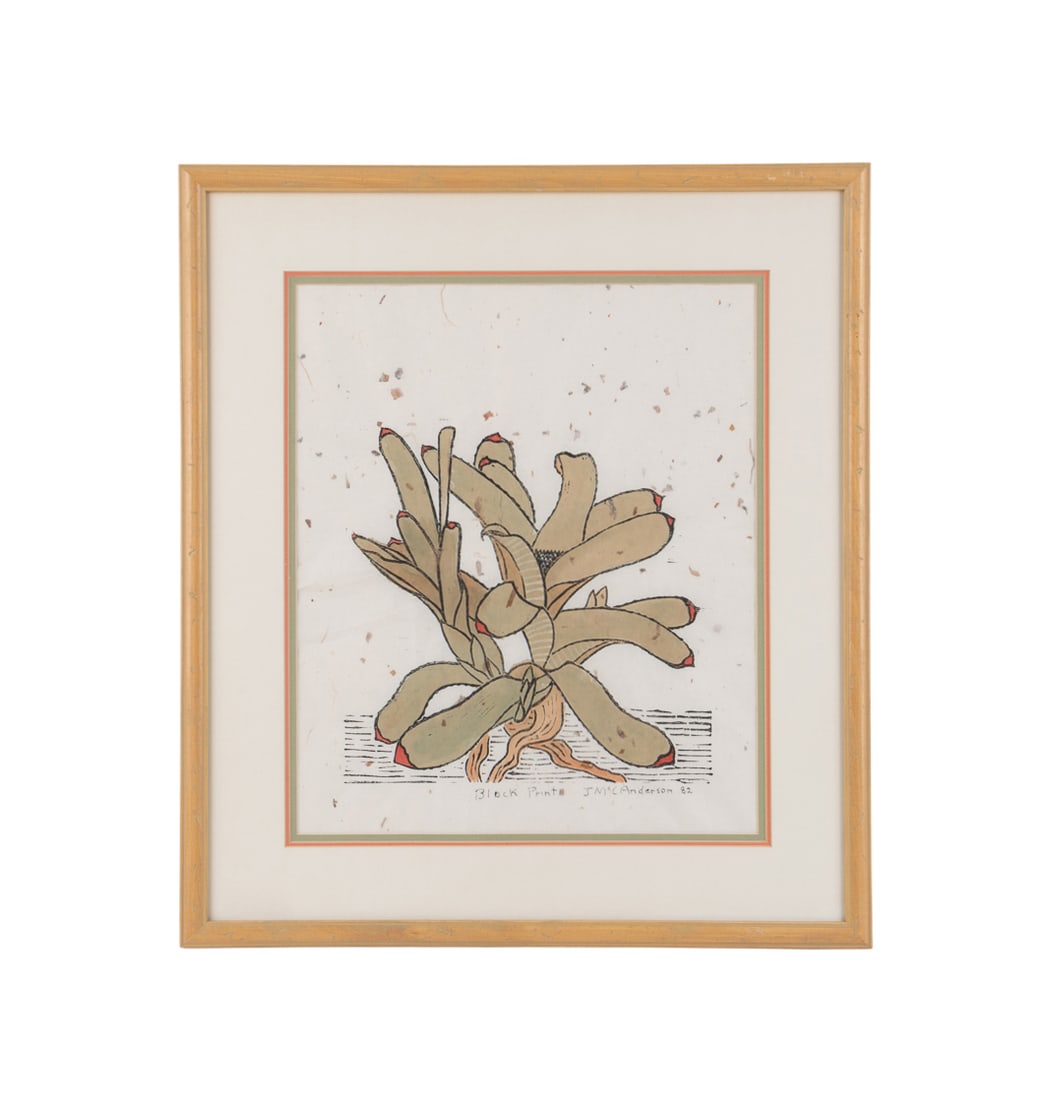 J. McConnell Anderson, Flower, 1982, Woodblock (1 of 5)