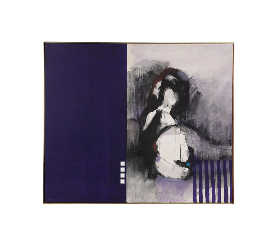 Robert Kaupelis, "Save It", 1970, A/C: Robert John Kaupelis American, 1928-2009 "Save It" - 1970 Acrylic on canvas Signed LL, titled, signed, dated, and inscribed to verso. Framed. Canvas: 40 x 48 in. (101.6 x 121.9 cm.), Frame: 40 3/4 x 4