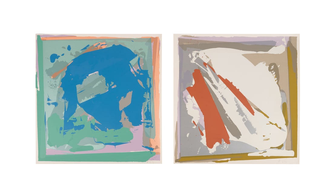 D. Hughto, "Blue Heron" & "Pelican Special", 1979: Darryl Hughto American, born 1943 "Blue Heron" (1979) and "Pelican Special" (1979) Screenprints in colors Both signed and editioned "A.P." to LR, printed by Norman Orleans, with blind stamp to LR, pub